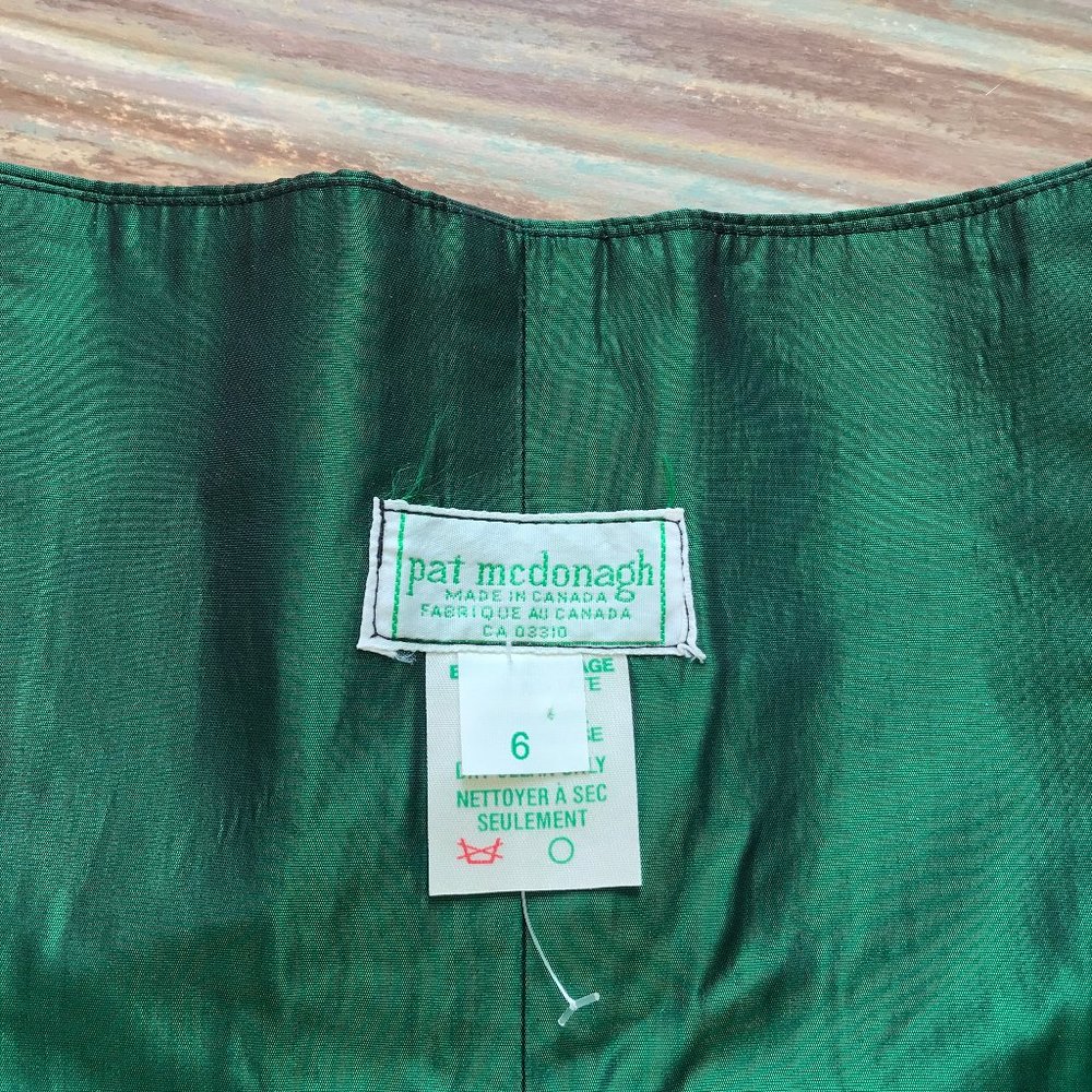 Pat McDonagh Iridescent Green Tartan Bustier Corset Top Vintage St Patrick's Day - Picture 10 of 11